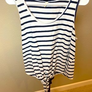 Wishlist black and white striped tank-L
